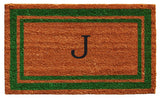 Green Border 24"x36" Monogram Doormat, Letter J