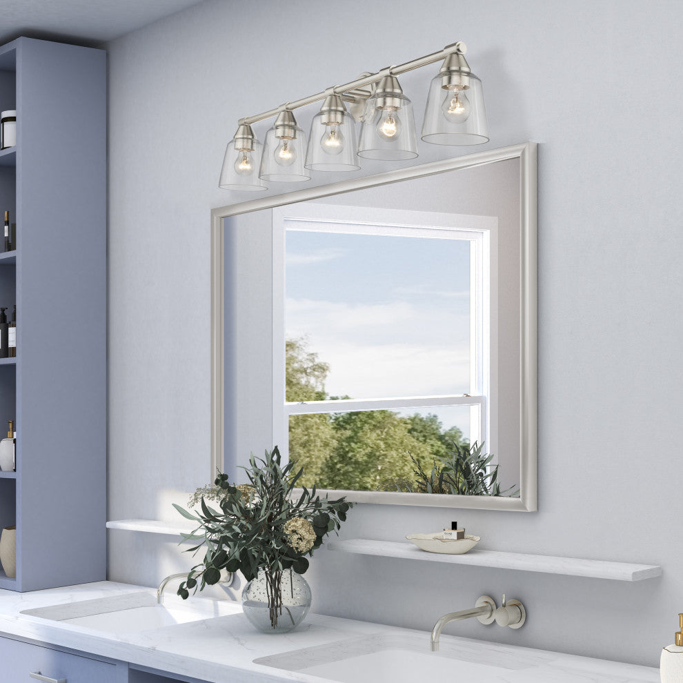 Catania 5-Light Brushed Nickel Large Vanity Sconce