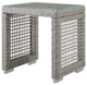 Modern Outdoor Patio Chair and Coffee Side Table Set, Rattan Fabric, Grey Gray