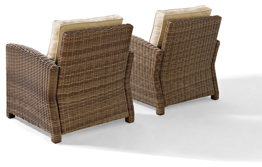 Bradenton 2-Piece Outdoor Wicker Seating Set With Sand Cushions