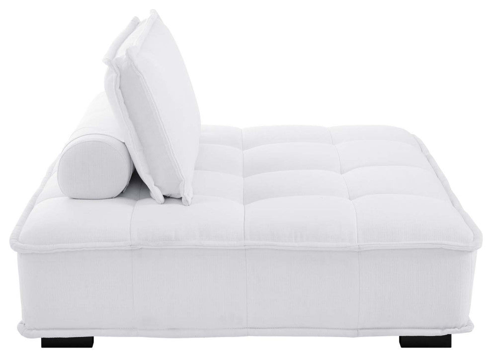 Saunter Tufted Fabric Fabric 5-Piece Sectional Sofa White