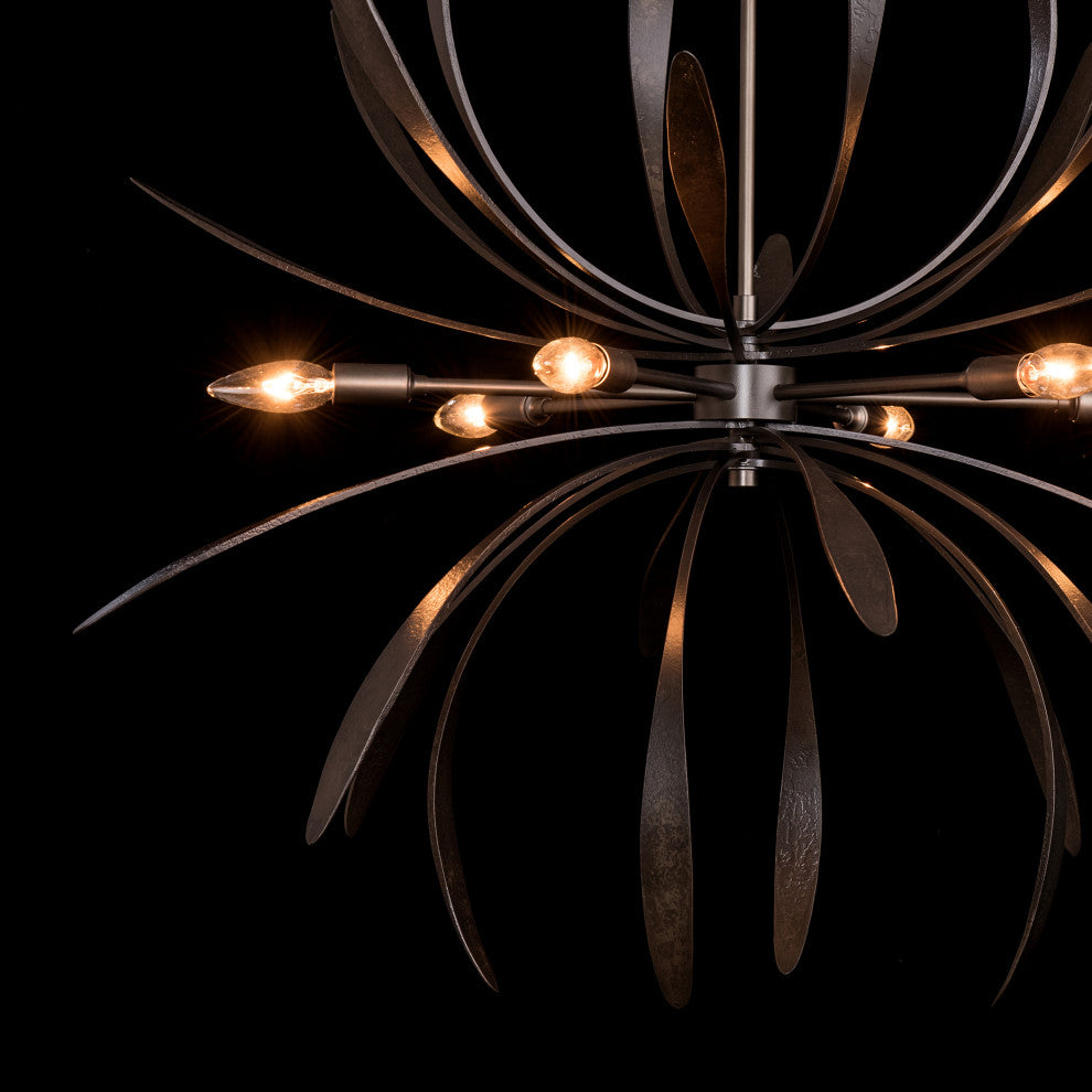 Dahlia Chandelier, Dark Smoke Finish