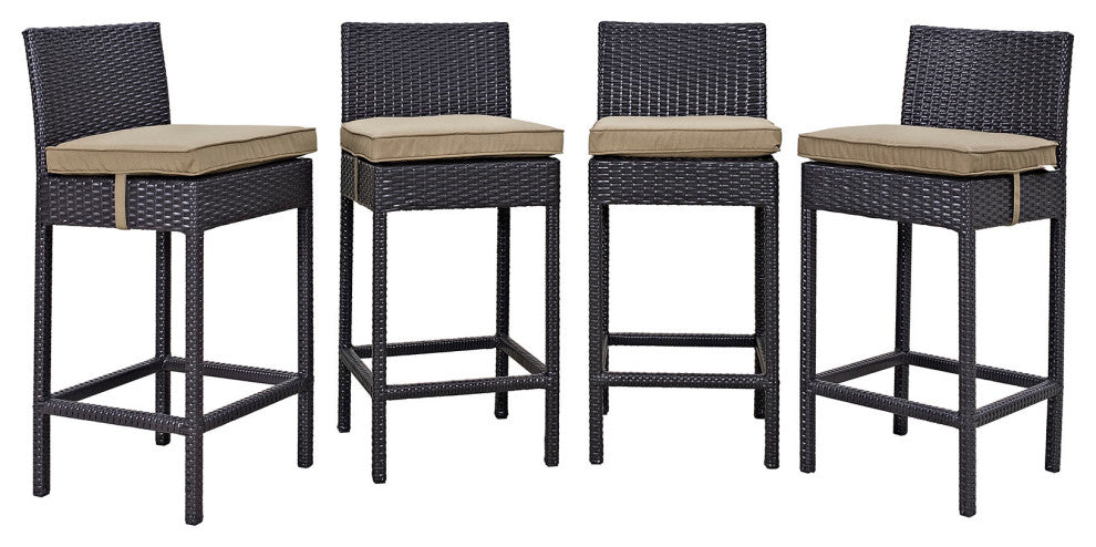 Espresso Mocha Convene 4-Piece Outdoor Patio Pub Set