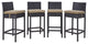 Espresso Mocha Convene 4-Piece Outdoor Patio Pub Set