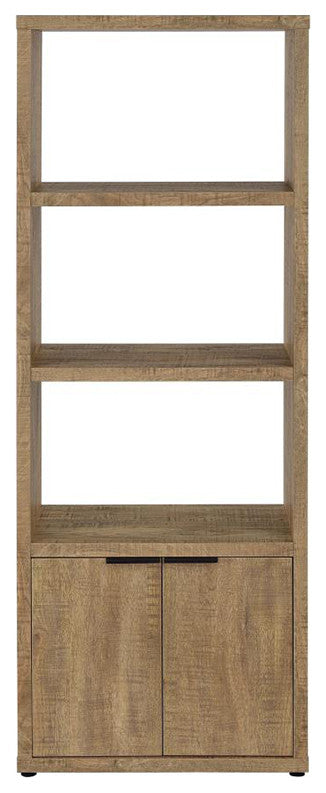 3 Shelves and 2 Doors Wooden Media Tower, Mango