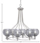 Capri 8-Light Chandelier, Brushed Nickel/Smoke Ribbed