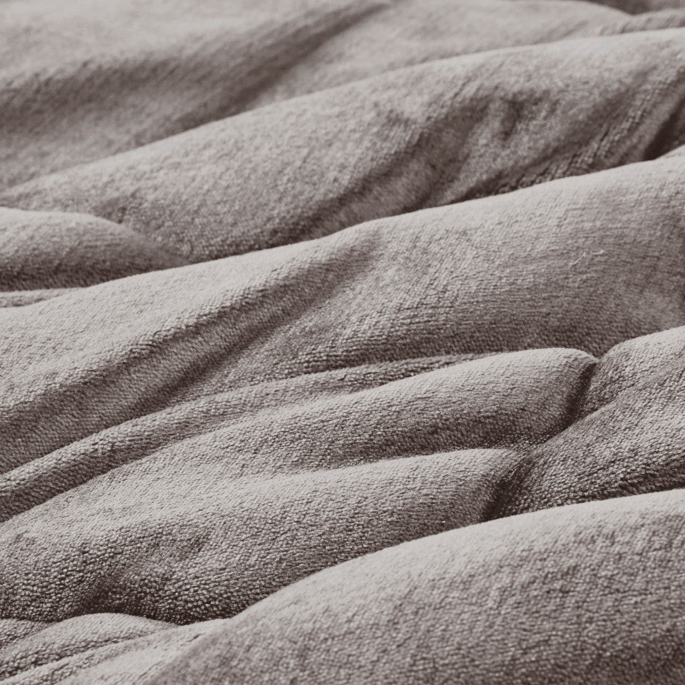 Woolrich Alton Plush to Sherpa Winter Comforter Set, Light Gray, King