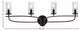 Monterey 4-Light Bath Bar, Matte Black & Painted Distressed, Clear Bubble