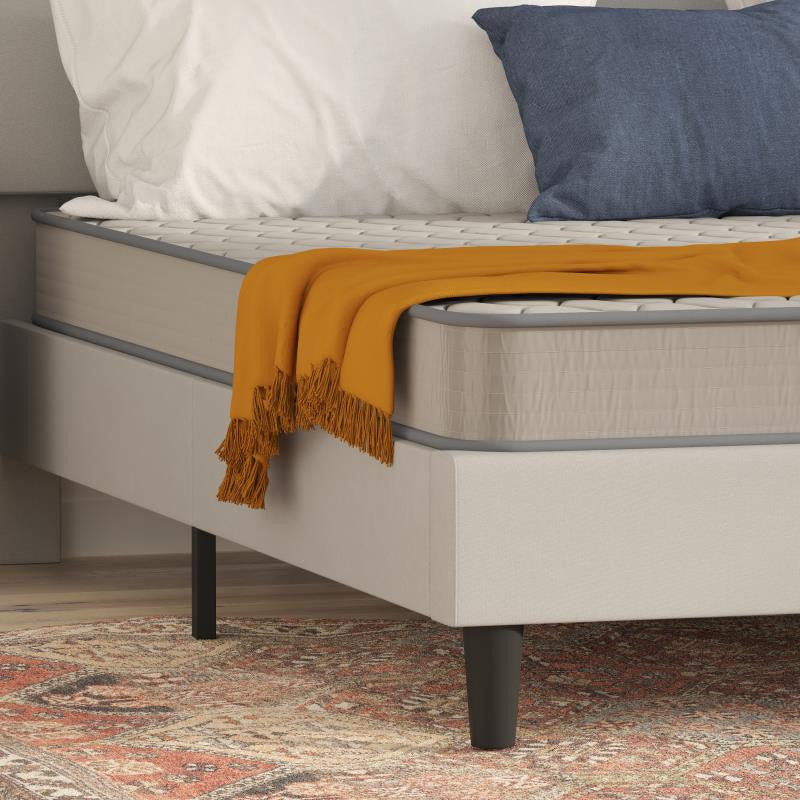 Capri Comfortable Sleep CertiPUR-US Certified Spring Mattress, Mattress in a Box, Gray, King