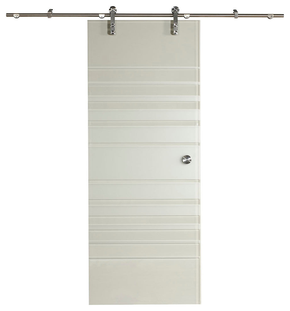 New Vision Silhouette Glass Barn Door Kit, 36"x96"