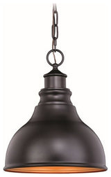 Delano 11" Outdoor Pendant Oil Burnished Bronze and Light Gold