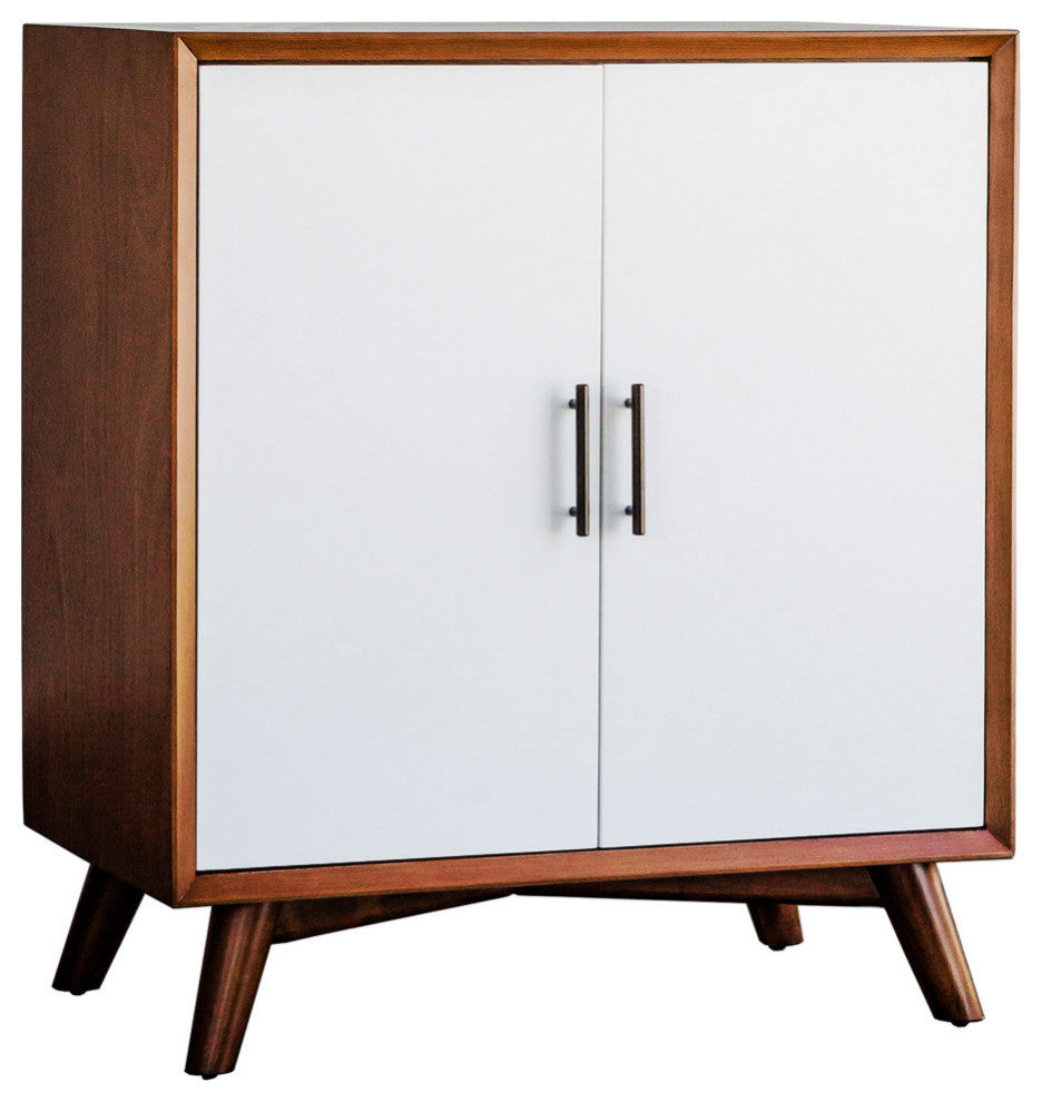 Flynn Small Bar Cabinet, Acorn/White