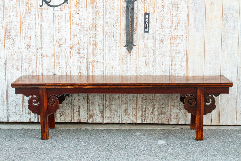 Charming Chinese Elm Ming Style Bench