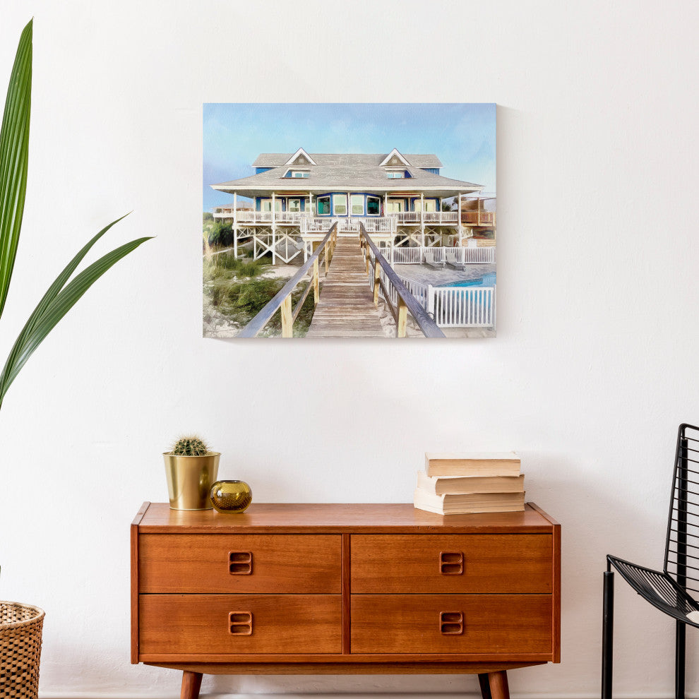 Steves Beach House 20x16 Canvas Wall Art