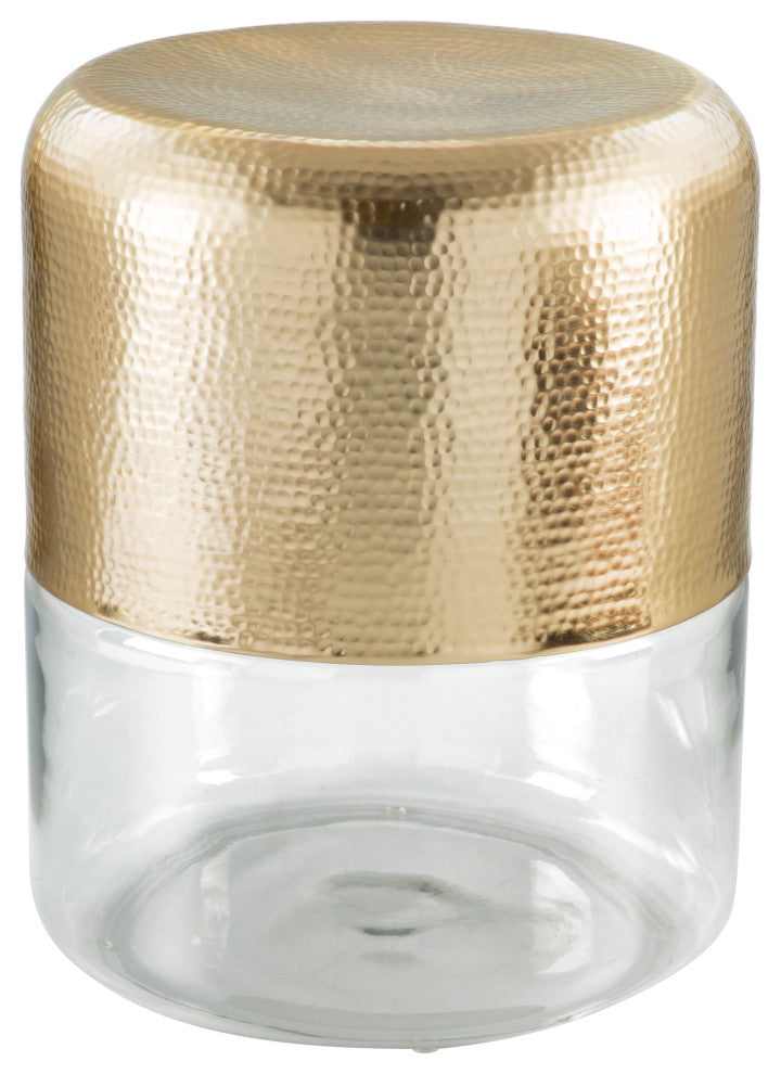 Cannon Side Table Gold & Clear