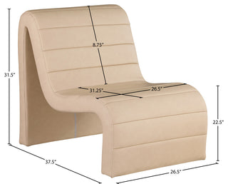 Ivy Upholstered Accent Chair, Tan, Vegan Leather