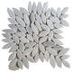 Milky white flower flat sliced pebble tile 12x12 for showers and living spaces