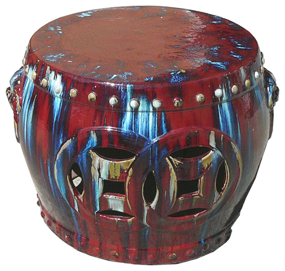 Out Door & In Door Chinese Red Clay Round Garden Tea Set - 5 Pieces Hwk2268