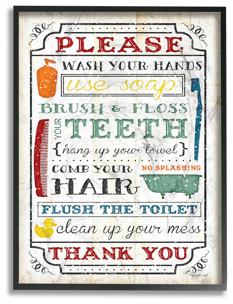 Stupell Industries Wash Your Hands, 11 x 14