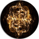 Fractal Yellow Flower Explosion, Floral Digital Disc Metal Artwork, 23"
