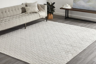 Peyton Contemporary Modern Loom Knotted Area Rug, Alabaster, 6'x9'