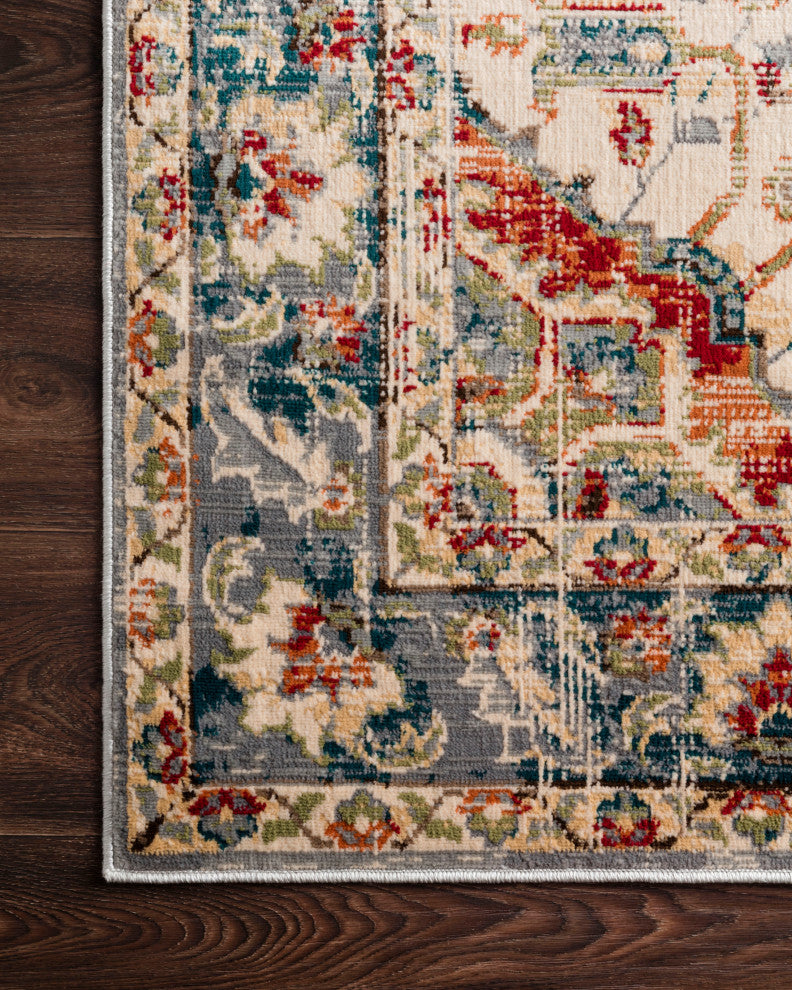 Antique Inspired Isadora Area Rug, Oatmeal/Multi, 4'x6'