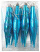 Aqua Finial Ornament With Snowflake And Line Glitter Design