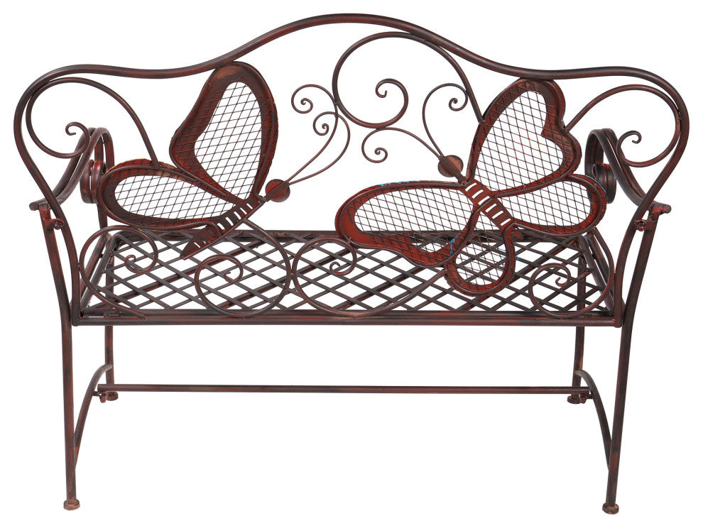 45" x 23" Outdoor 2-Person Butterfly Garden Bench