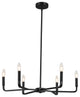 Colette Contemporary 6 Light Matte Black Metal Chandelier