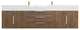 Madison 72" Wall Mounted Double Sink Vanity with Reinforced Acrylic Sink, Rosewood