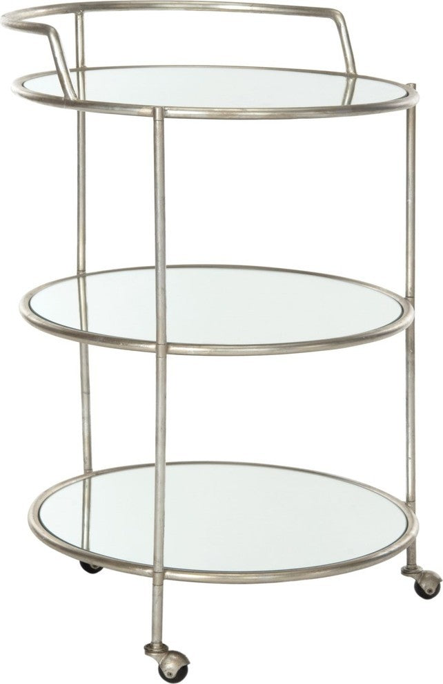 Safavieh Dulcinea Bar Cart, Silver, Mirror Top