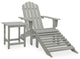 vidaxL Patio Adirondack Chair With OttomanandTable Solid Fir Wood Gray