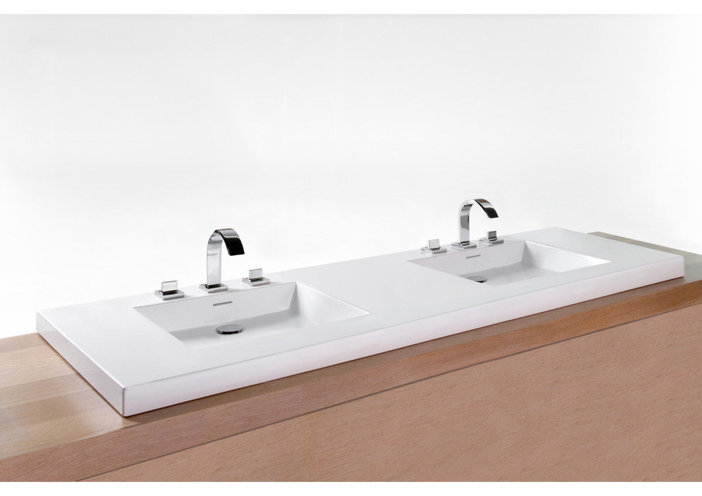 Lavatory Sink VCS 72 CUBE COLLECTION IN: 72x22x2, Glossy
