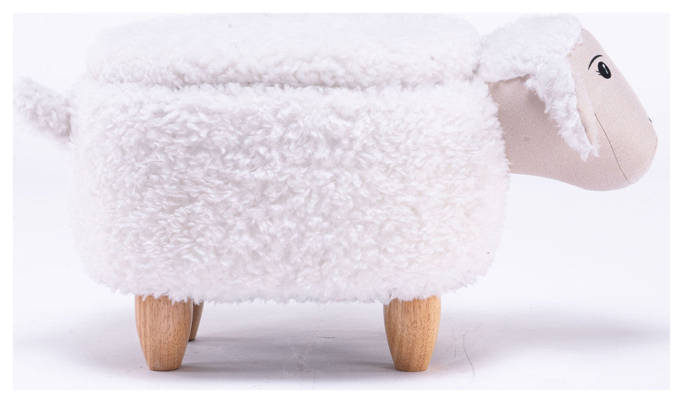 White Sheep Storage Ottoman