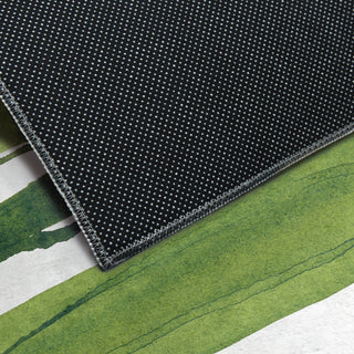 Green Labyrinth II Abstract Art Area Rug, 7.5'x10.3'