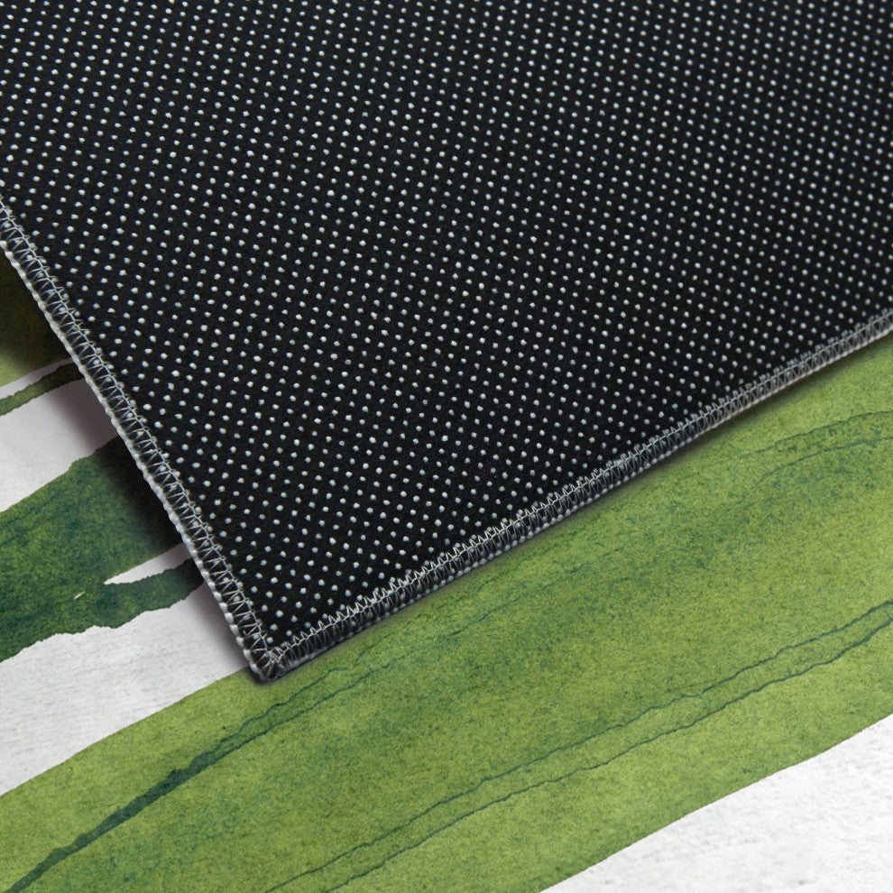 Green Labyrinth II Abstract Art Area Rug, 7.5'x10.3'
