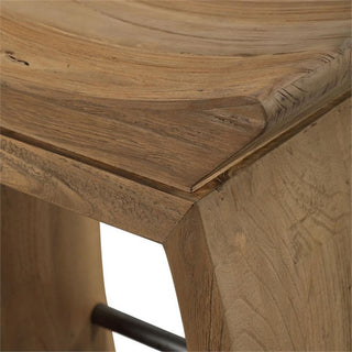 Uttermost Connor Modern Wood and Steel Counter Stool in Brown Finish