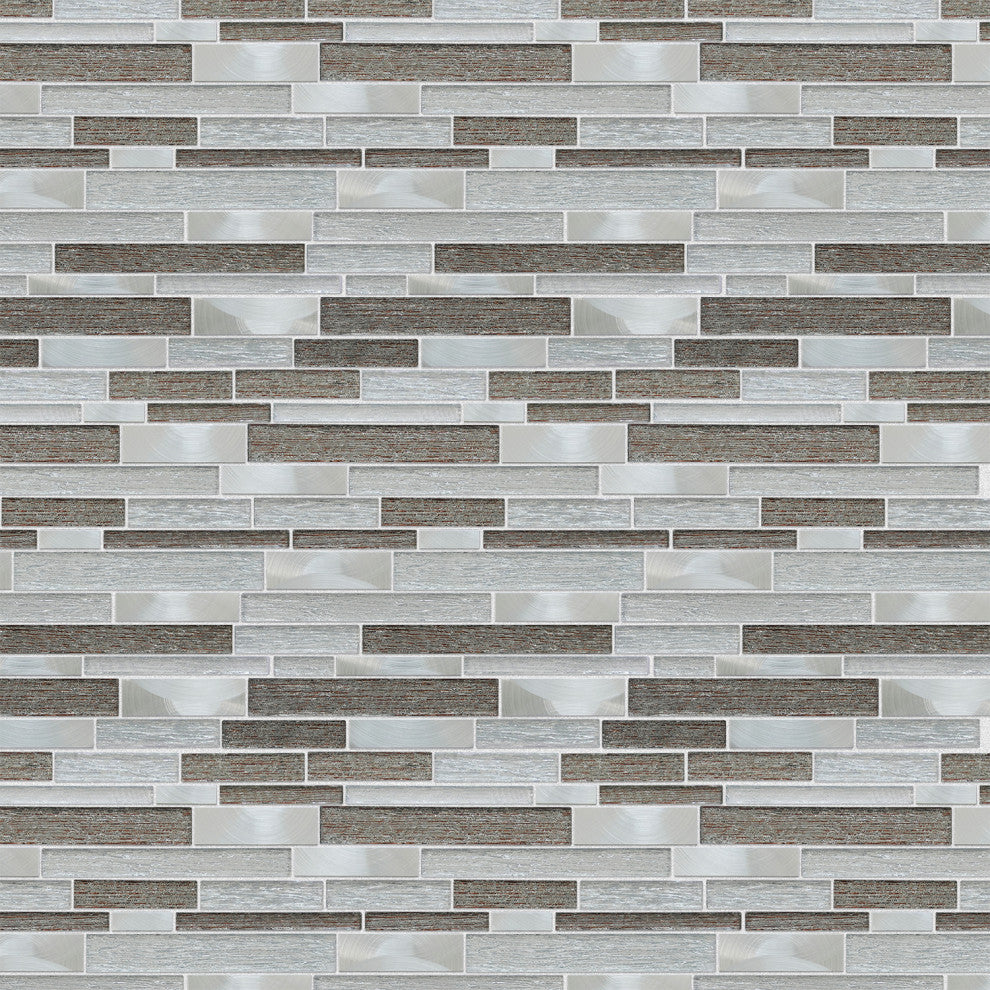 Glena 11.8"x11.8" Laminated Glass Mosaic Mix Wall Tile, Mixed Colors, Sample