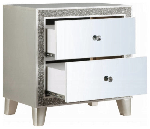 ACME Sliverfluff Nightstand, Mirrored and Champagne