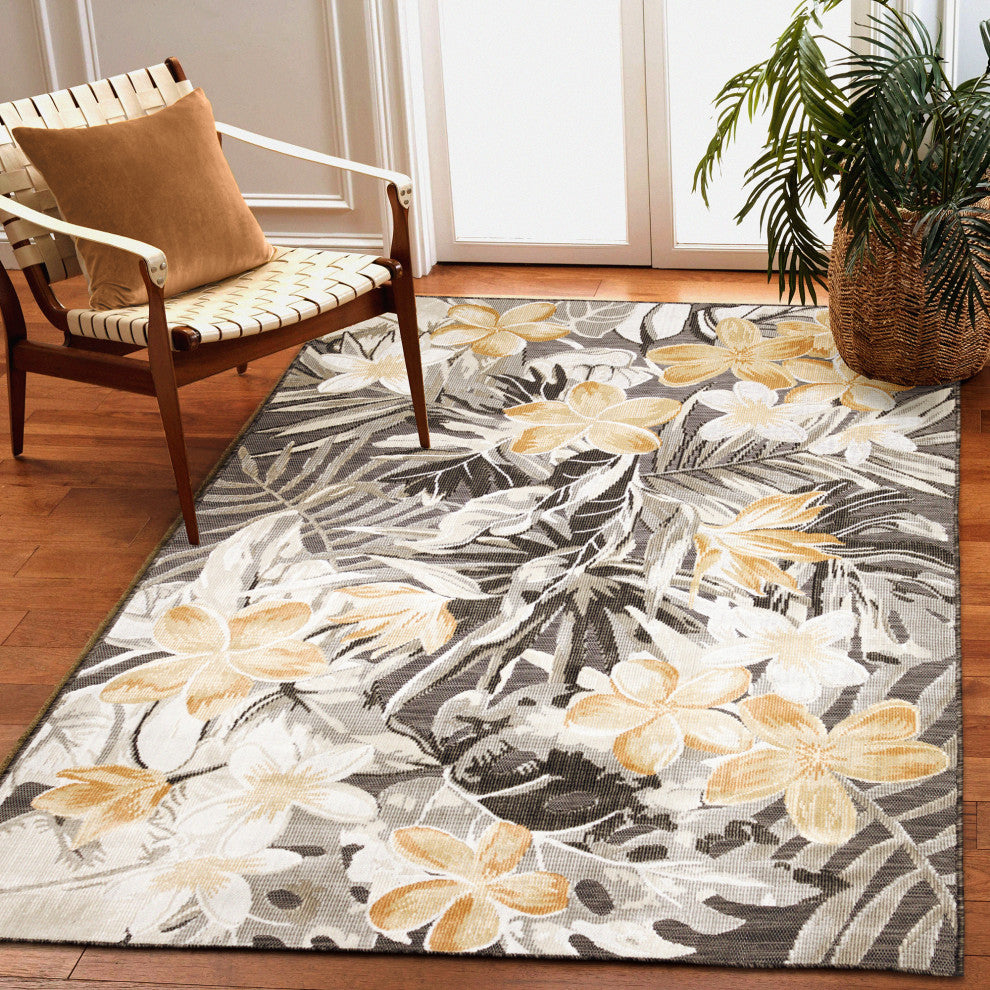 Canyon Paradise Indoor/Outdoor Rug, Charcoal, 3'2"x4'11"