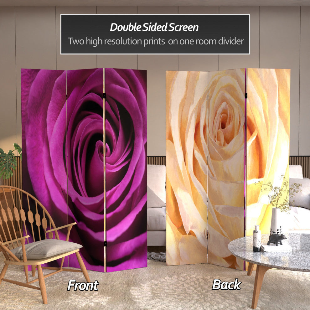 6' Tall Double Sided Roses Room Divider