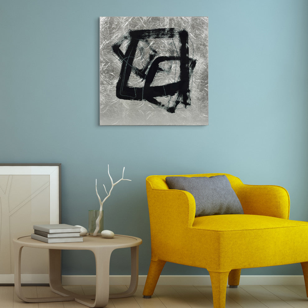 Tessellation Abstract Wall Art Print Tempered Glass With Silver Leaf Set of 2