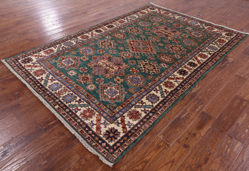 Super Kazak Hand-Knotted Wool Rug 5' 10" X 8' 9" - Q12940