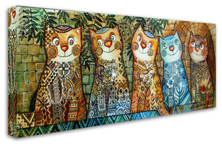Oxana Ziaka 'Cats Of Israel' Canvas Art, 24" x 47"