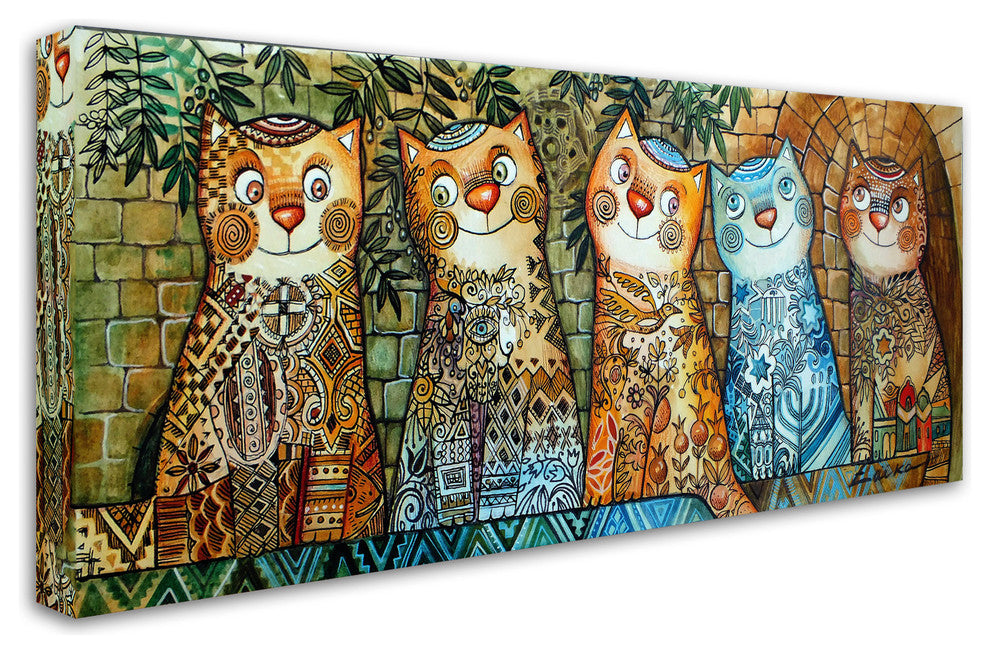 Oxana Ziaka 'Cats Of Israel' Canvas Art, 24" x 47"