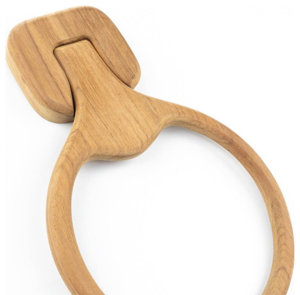 Traditional Solid Teak Wall Mount Towel Ring