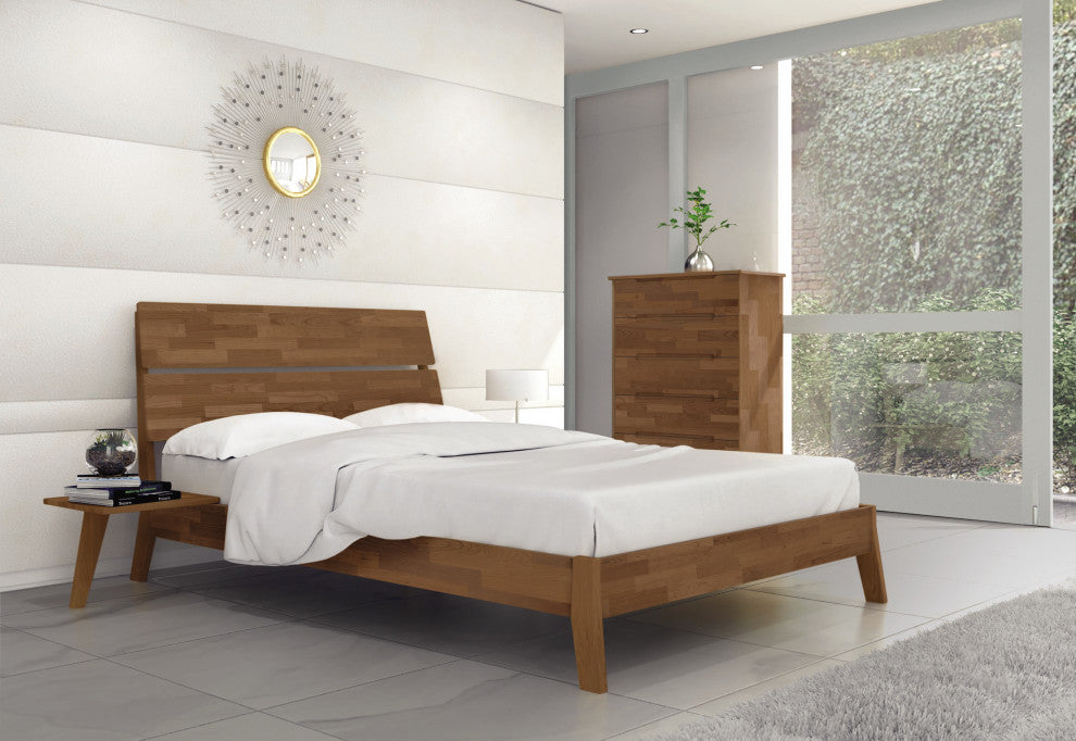 Linn Bed, Saddle Cherry, King