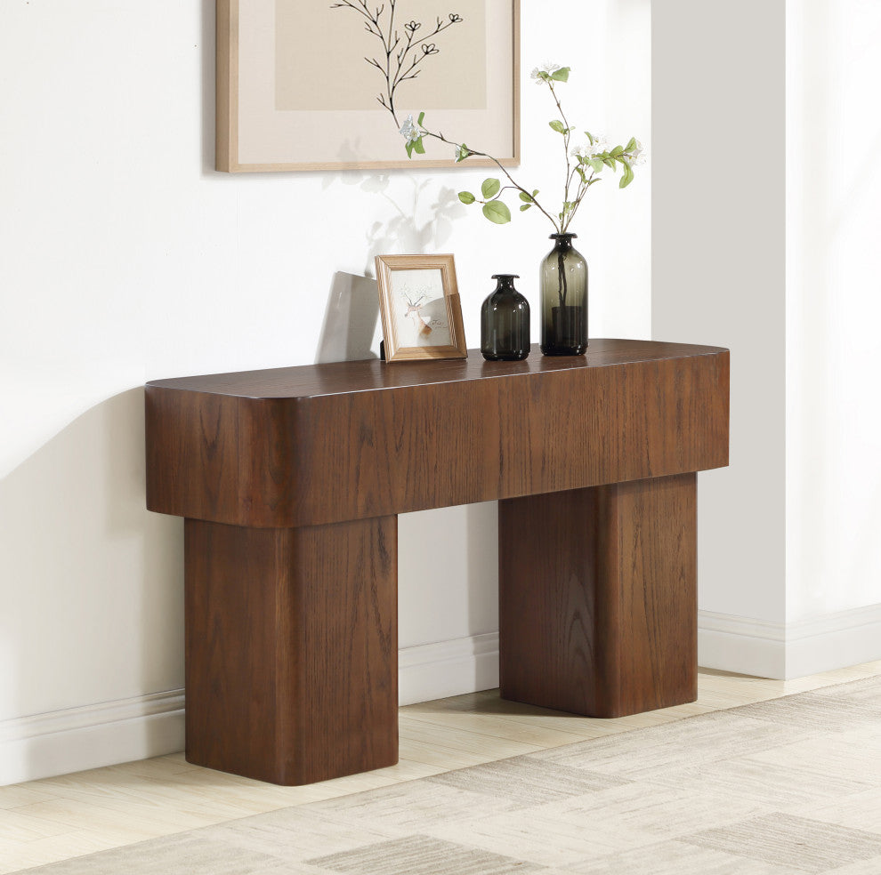 Oakmont Veneer Coffee Table, Brown, Console Table