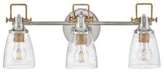 Hinkley Easton 24" Three Light Bath Vanity, Polished Nickel + Heritage Brass