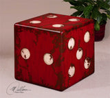 Dice Red Accent Table By Designer Matthew Williams